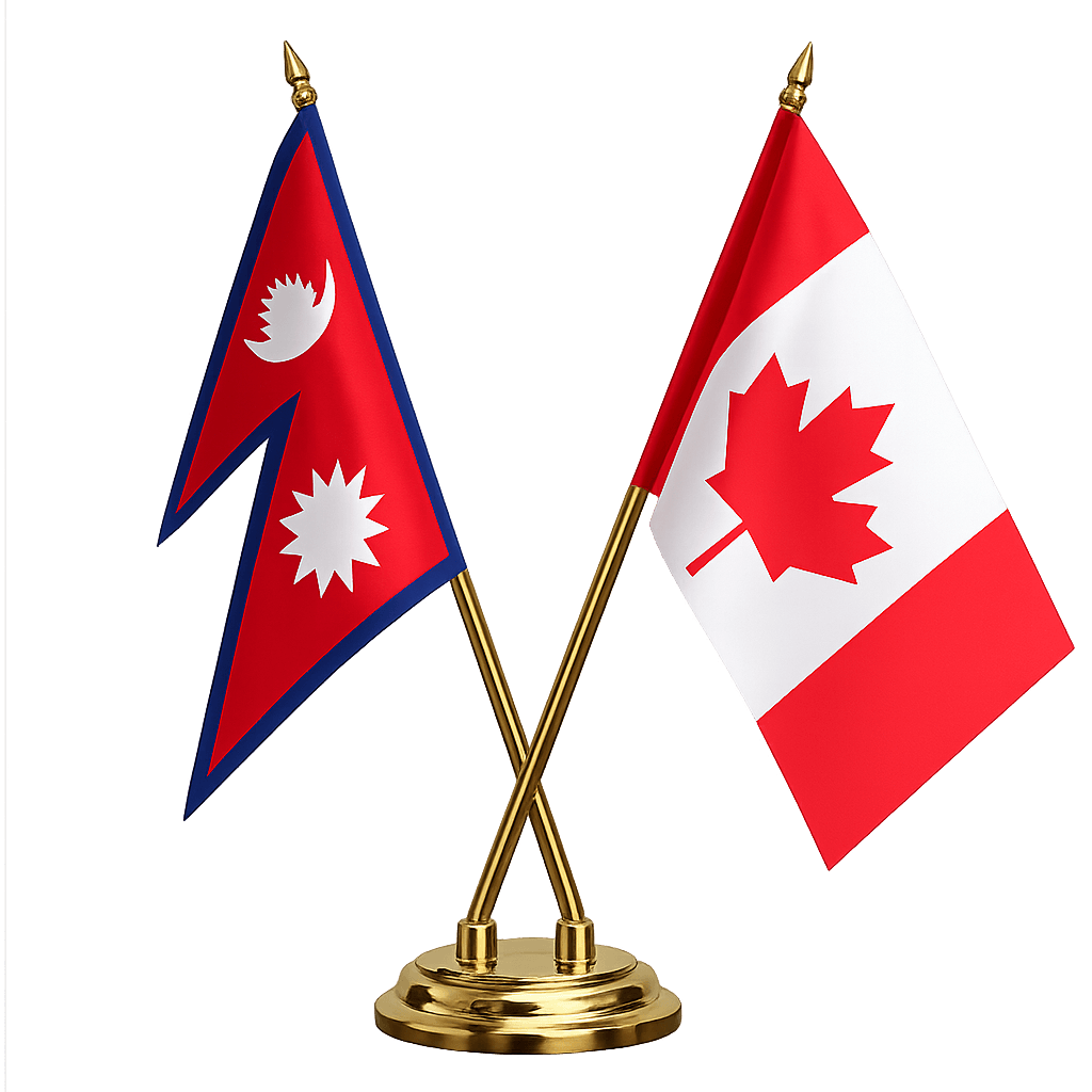 Nepal and Canada flags
