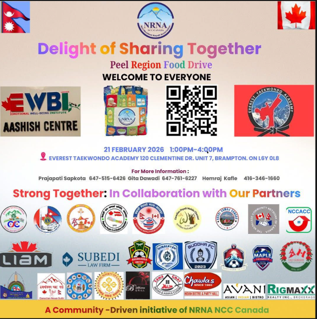 Delight of Sharing Together — Peel Region Food Drive community event, February 21 2026